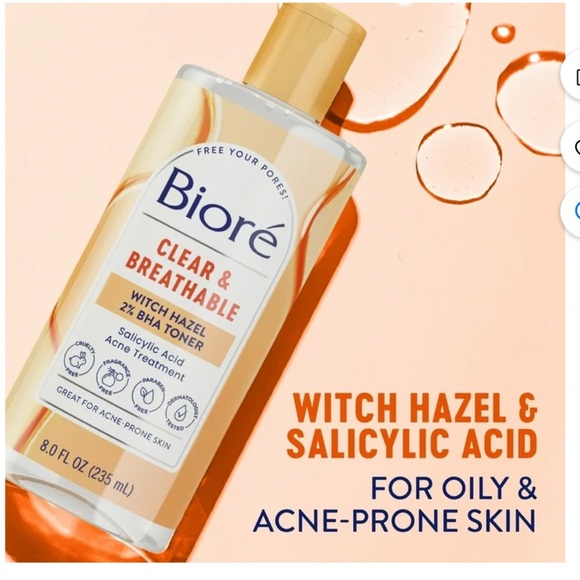 Two bottle bundle! NWT Biore Clear & Breathable Witch Hazel Toner. 8oz - Picture 8 of 12